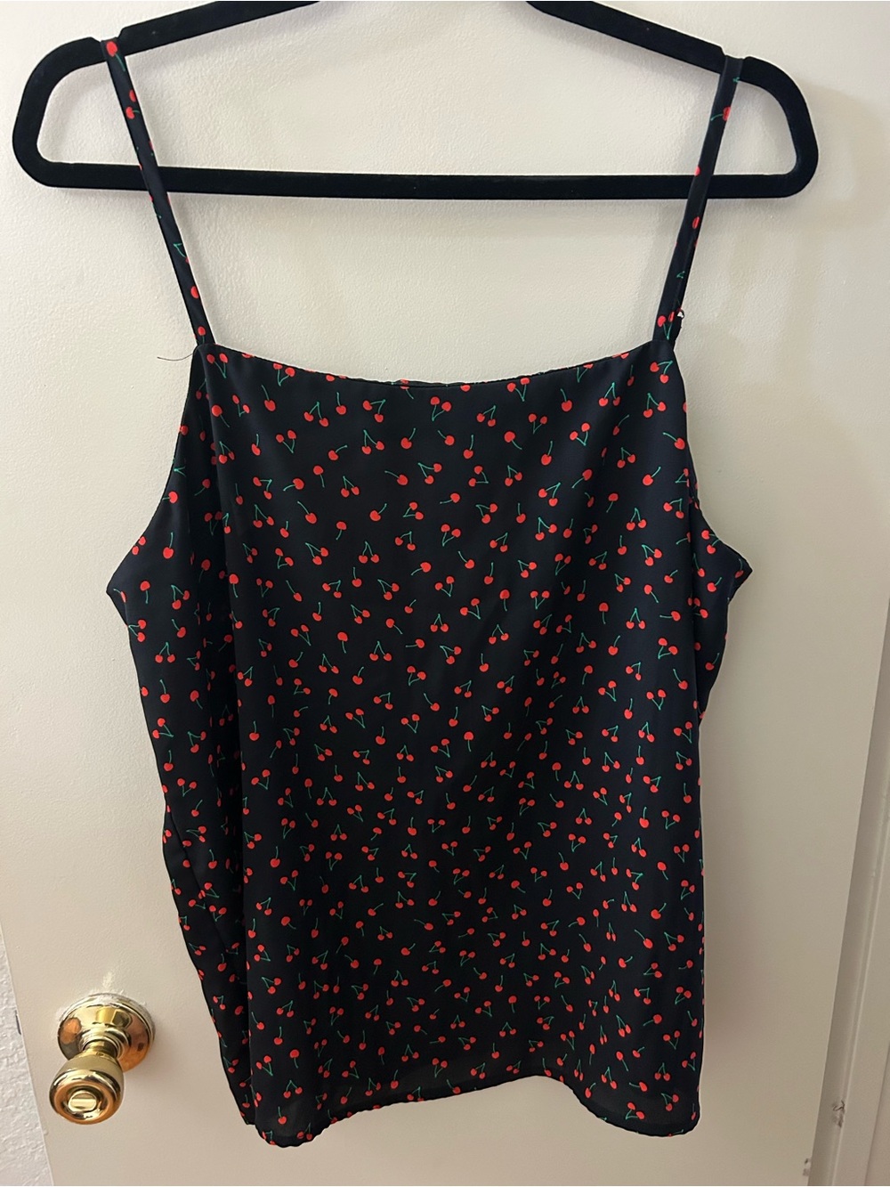 POPSUGAR Black Cherry-Print Spaghetti Strap Cami Top